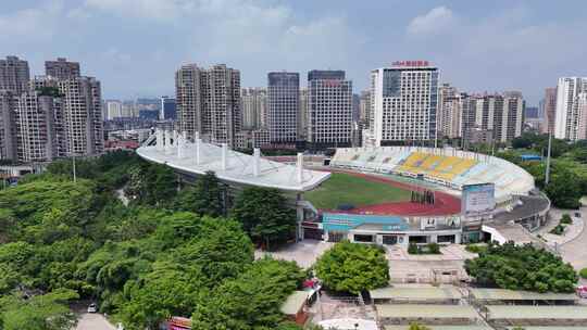 福建莆田体育中心体育场航拍