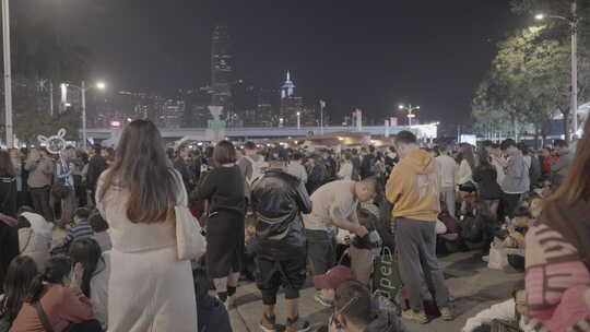 香港跨年夜密集人群