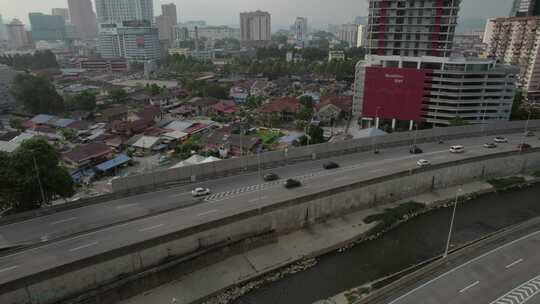 白天吉隆坡高速公路的航拍