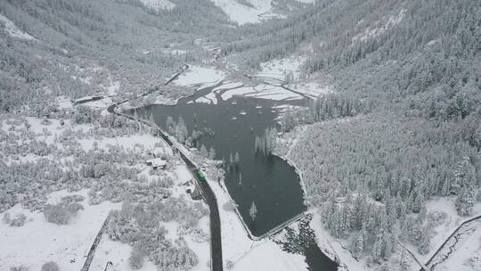 川西航拍雪景四姑娘山视频素材模板下载