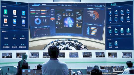 城市大数据车联网系统监控大屏幕监控室