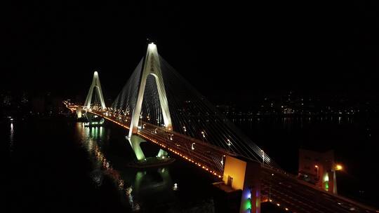 夜幕下的海口世纪大桥跨海大桥01