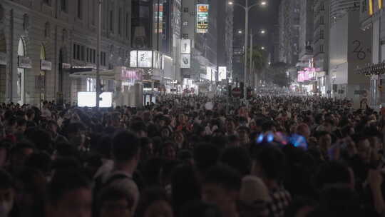 香港2023跨年夜尖沙咀街景夜景