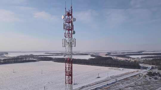 电信塔5G、数字无线天线连接系统视频素材模板下载