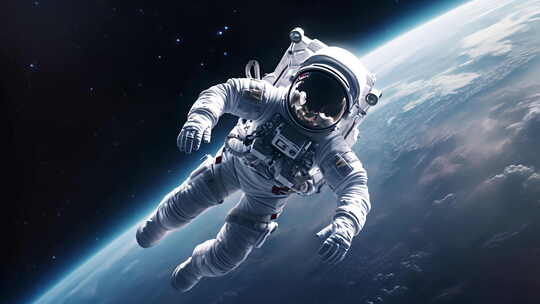 太空中的宇航员视频素材模板下载