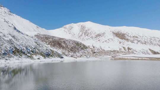 雪山湖泊自然风光全景