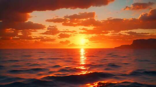 海面日出唯美场景超唯美cg海上日出