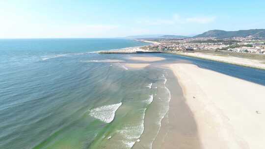 埃斯波森德海滩，葡萄牙，鸟瞰