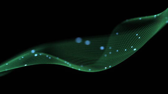 抽象概念绿色光斑曲线数据传输网络动态视频
