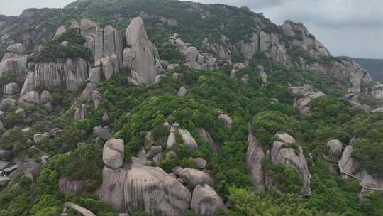 航拍福建宁德福鼎太姥山海上仙山风光