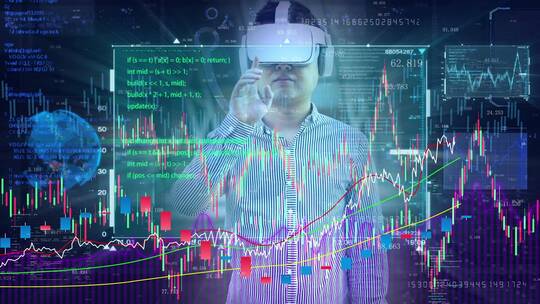 商务金融股市VR虚拟现实可穿戴智能眼镜模板
