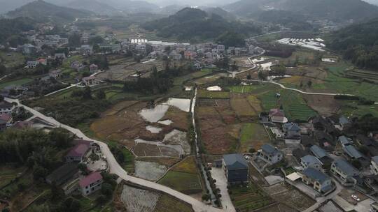 航拍乡村田园农村自建房