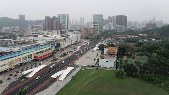 珠海九洲城国贸商圈航拍视频素材模板下载