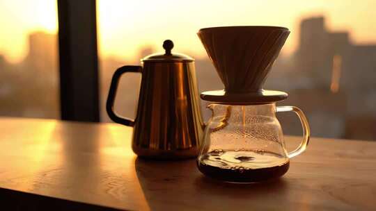 窗前手冲咖啡器具素材