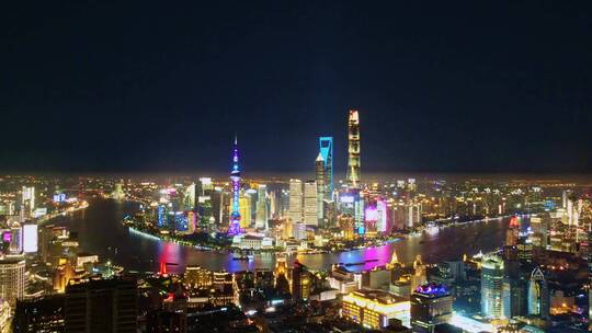 上海灯光秀航拍延时视频素材模板下载