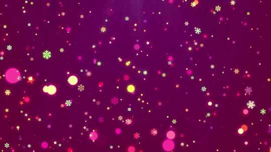 动画雪花背景粉色风景冰晶在冬季新年节日框