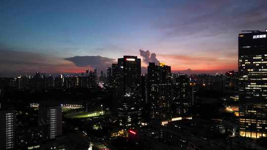 深圳南山粤海街道夜景航拍