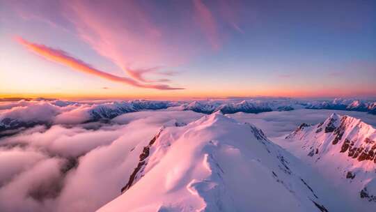 雪山云海日出全景