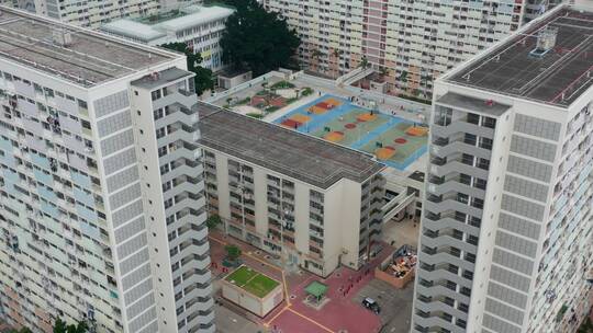 航拍香港住宅区