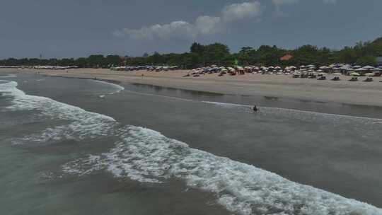 HDR印尼巴厘岛库塔海滩航拍海滨风光视频素材模板下载