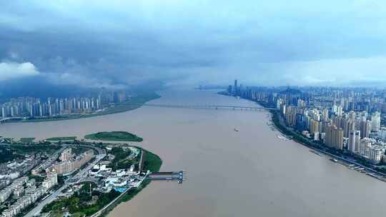 烟雨温州城市风景 浙江温州城市水墨画