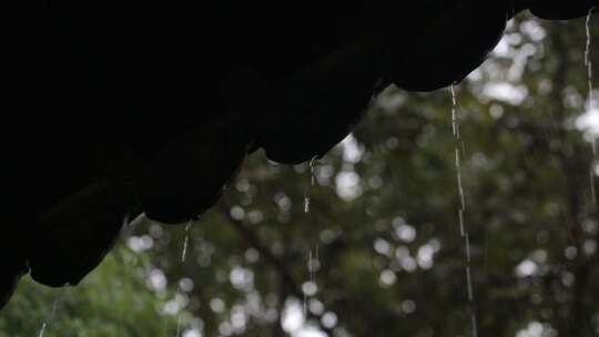 雨天瓦头滴水