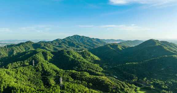 4k广东乡村森林水库乡村振兴山脉蓝天延时