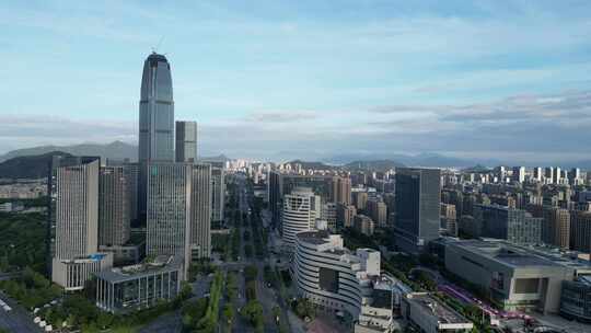 航拍浙江台州建设台州大景台州金融中心