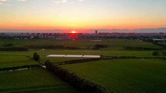 日落田园日落夕阳