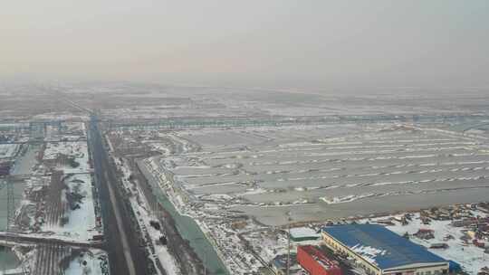 航拍冬天雪景