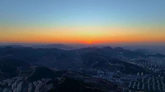 大气日出日落航拍