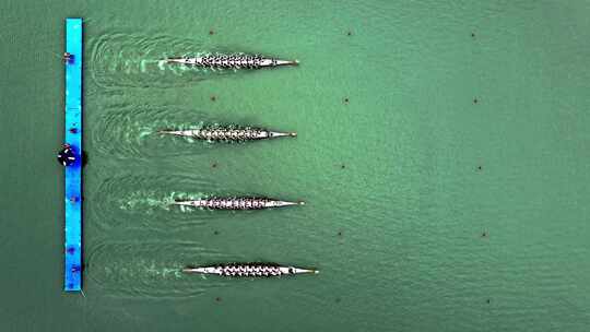 海珠湿地公园广佛龙舟联赛航拍高清4K视频