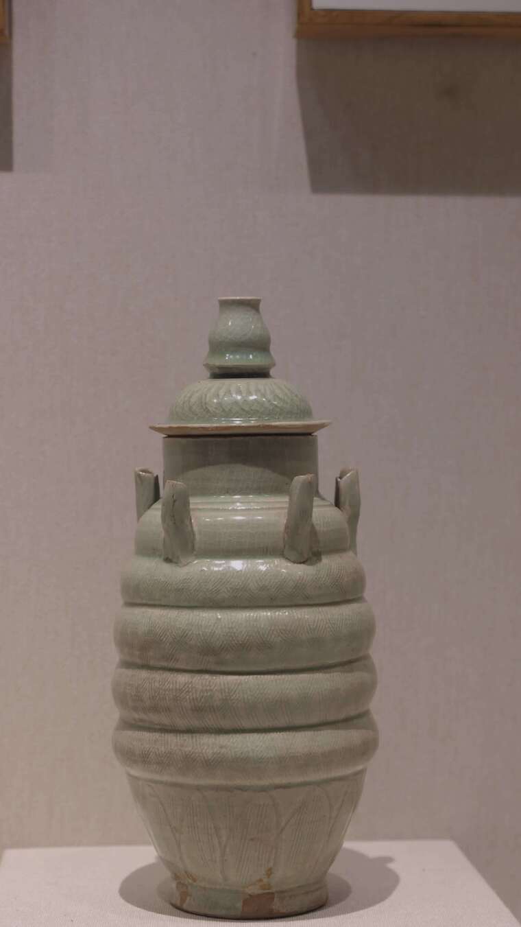 博物馆青瓷文物特写