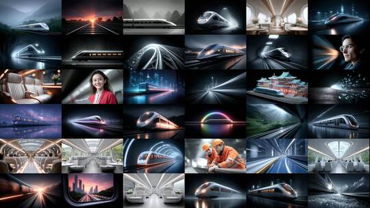 高铁动车组穿梭城市山川(前138S为快速预览)高清在线视频素材下载