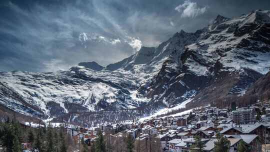 雪山自然风光延时