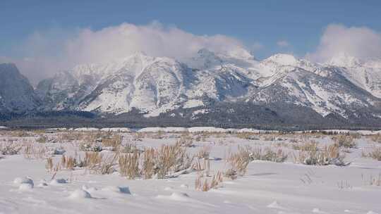 雪，大提顿，山脉，山脉