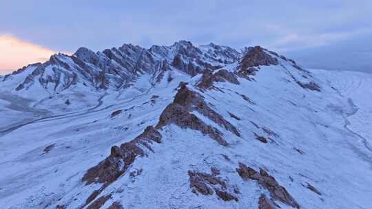 青海三江源雪景地貌航拍