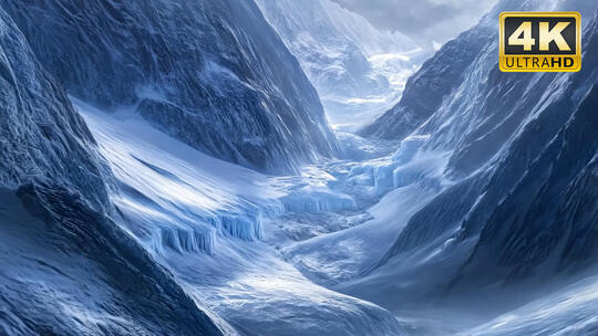 大自然结冰山川冰川结冰冰锥冰柱唯美风景