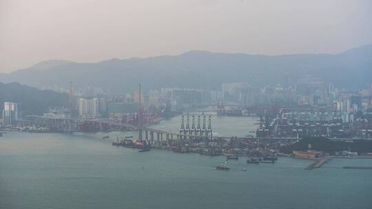 昂船洲大桥 香港港口夜景延时
