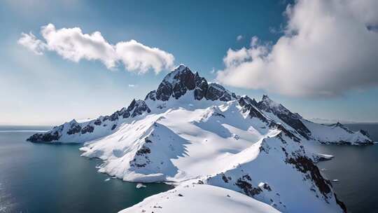 雪山全景自然风光
