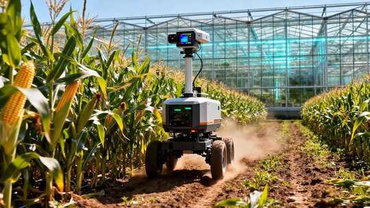 温室大棚内农业机器人作业