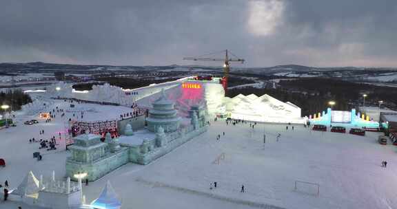 长春冰雪新天地冰雕航拍