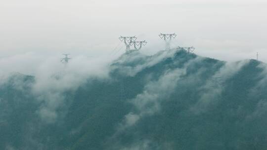 杭州富阳九仰坪山顶电塔云海延时