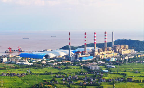 浙江平湖乍浦 平湖电厂  独山港码头全景