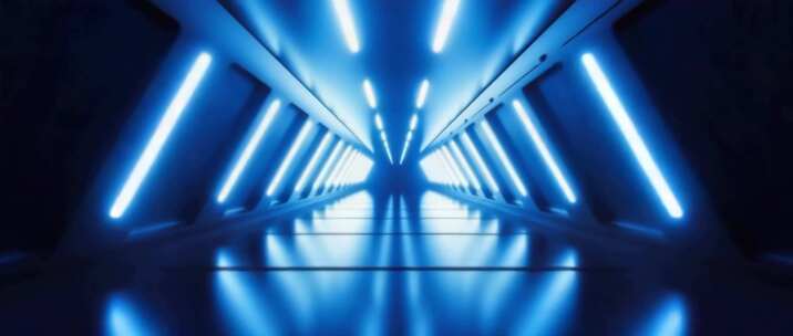 科技感蓝色光线隧道合集