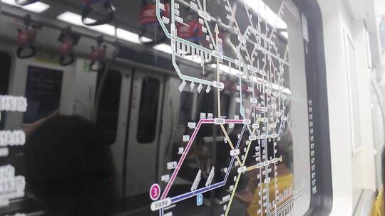地铁行驶路线图到站高清视频素材
