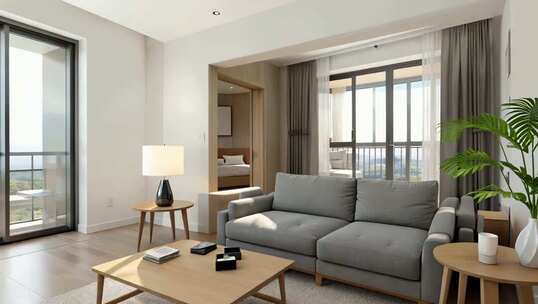现代简约风格客厅室内场景