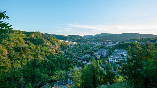 古北水镇高位拍摄大全景延时视频