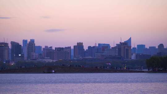 杭州西湖湖滨城市建筑风景