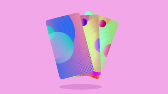 社交媒体彩色银行卡视频素材模板下载